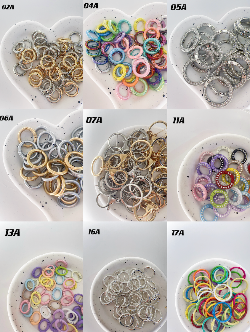 keychain accessories. various shape ,gold,silver,colorful
