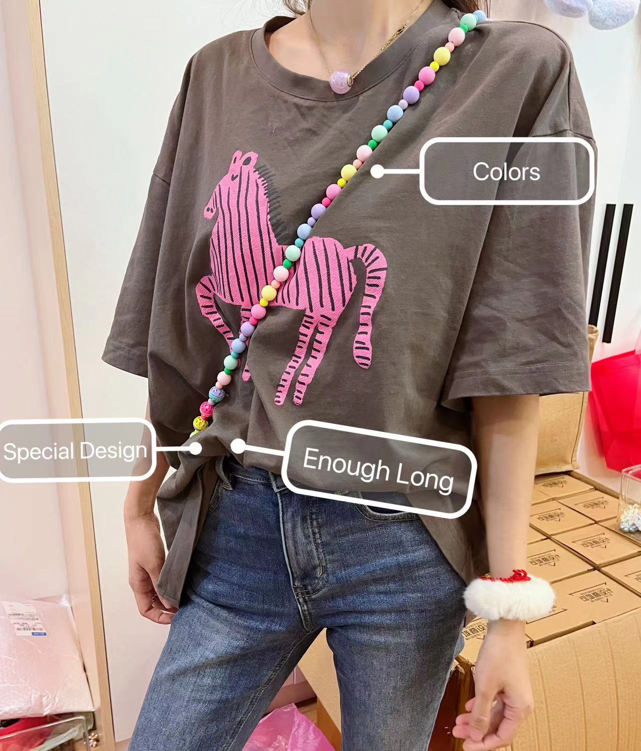 A+Hand Made New Design Brightern Colorful Rubber Touch Phone Strape/Lanyard