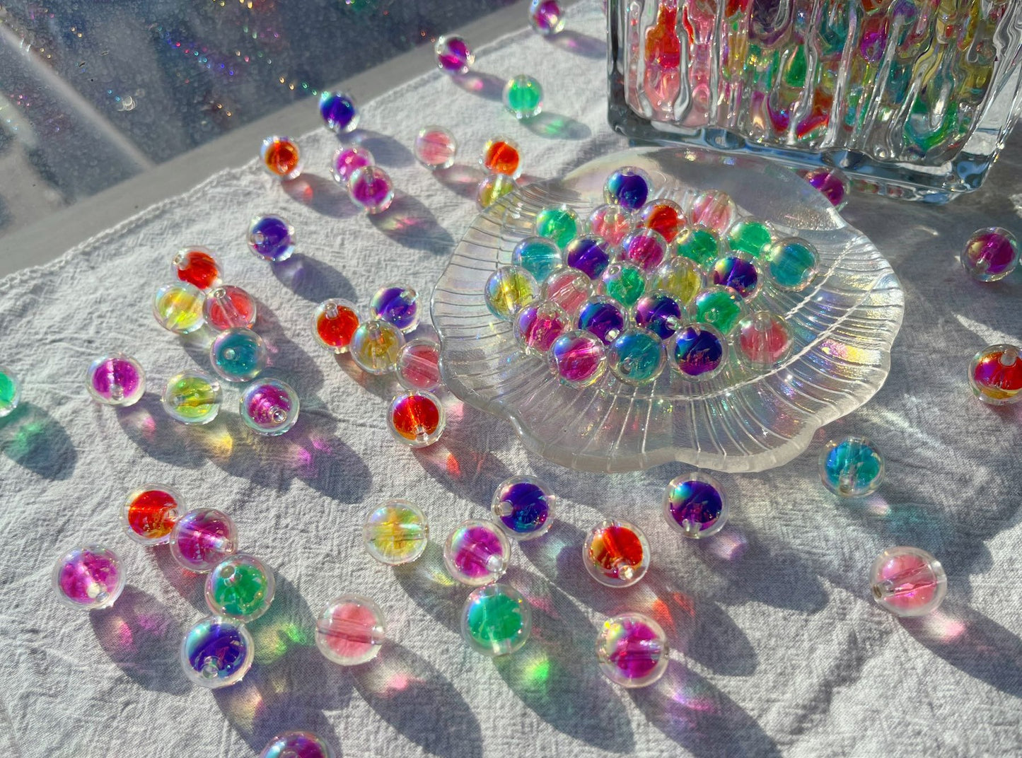 A+ brighten double layer jelly color beads