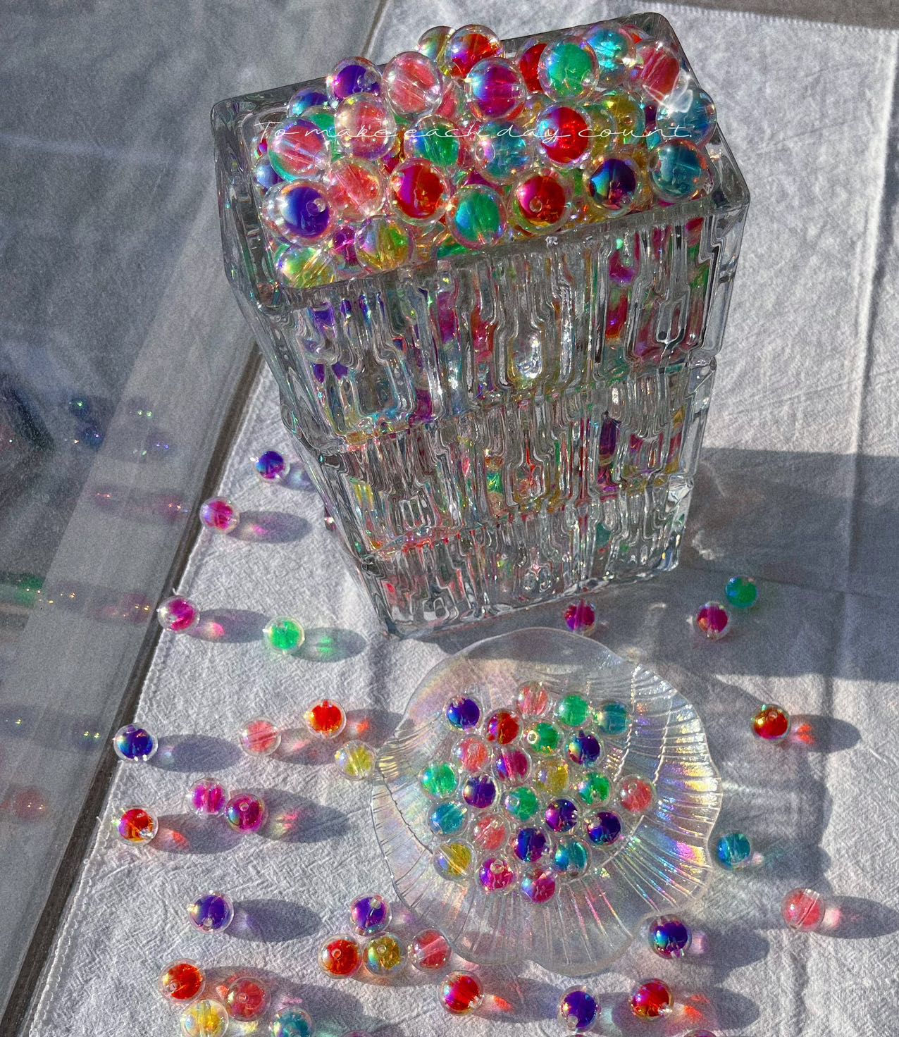 A+ brighten double layer jelly color beads