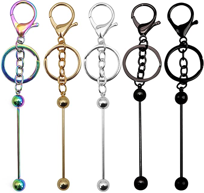 Beadable Keychain Bar Blank Keychain Lobster Claw Clasp Keychain for DIY Jewelry Crafts Backpack Decor