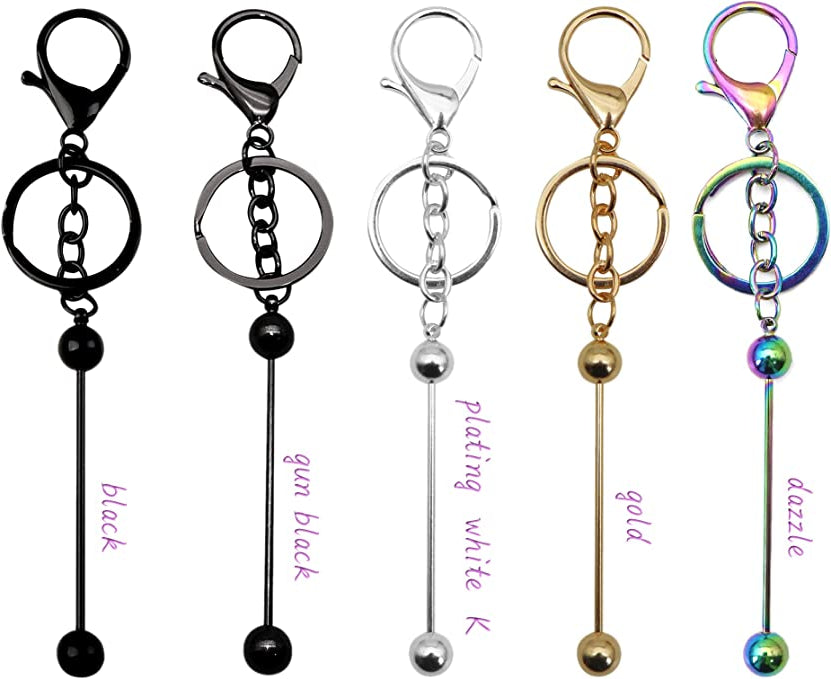 Beadable Keychain Bar Blank Keychain Lobster Claw Clasp Keychain for DIY Jewelry Crafts Backpack Decor
