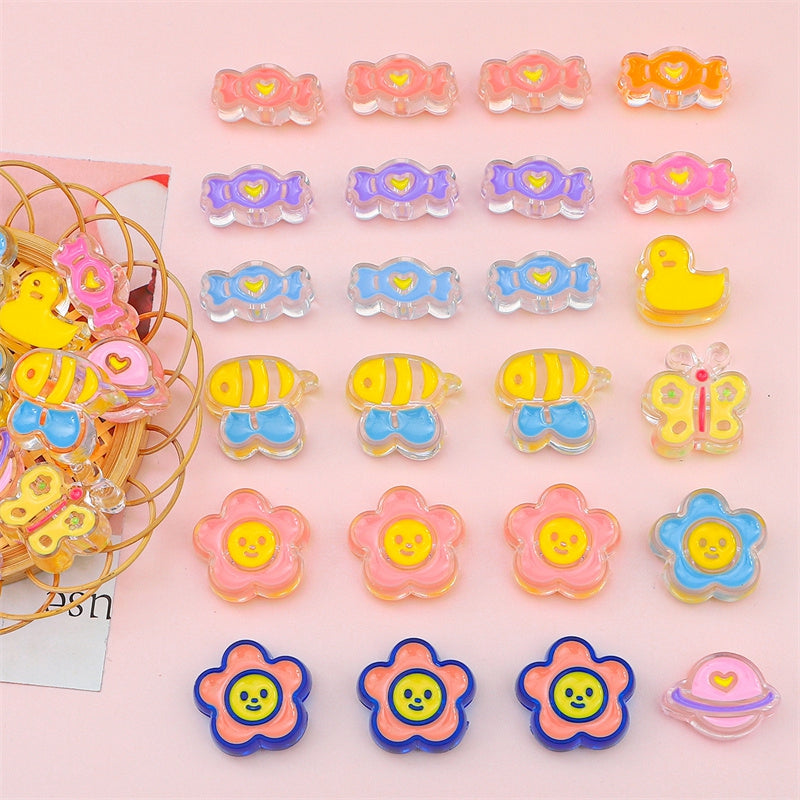 acrylic fruits/animal cute charm diy bag 200pcs