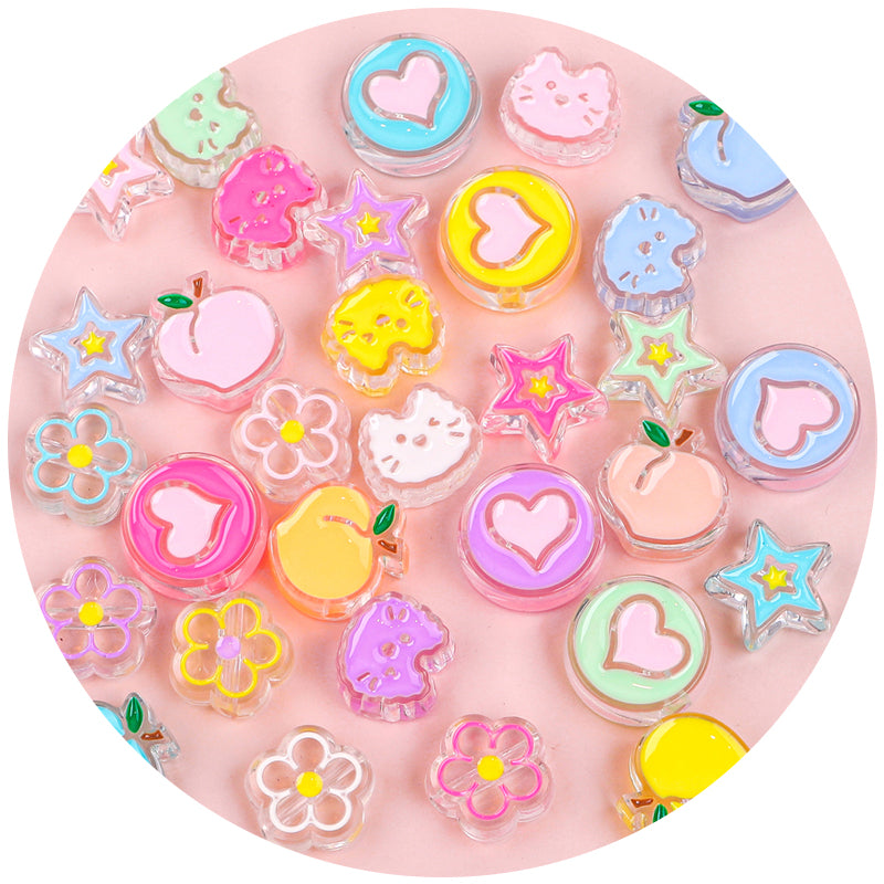 acrylic fruits/animal cute charm diy bag 200pcs
