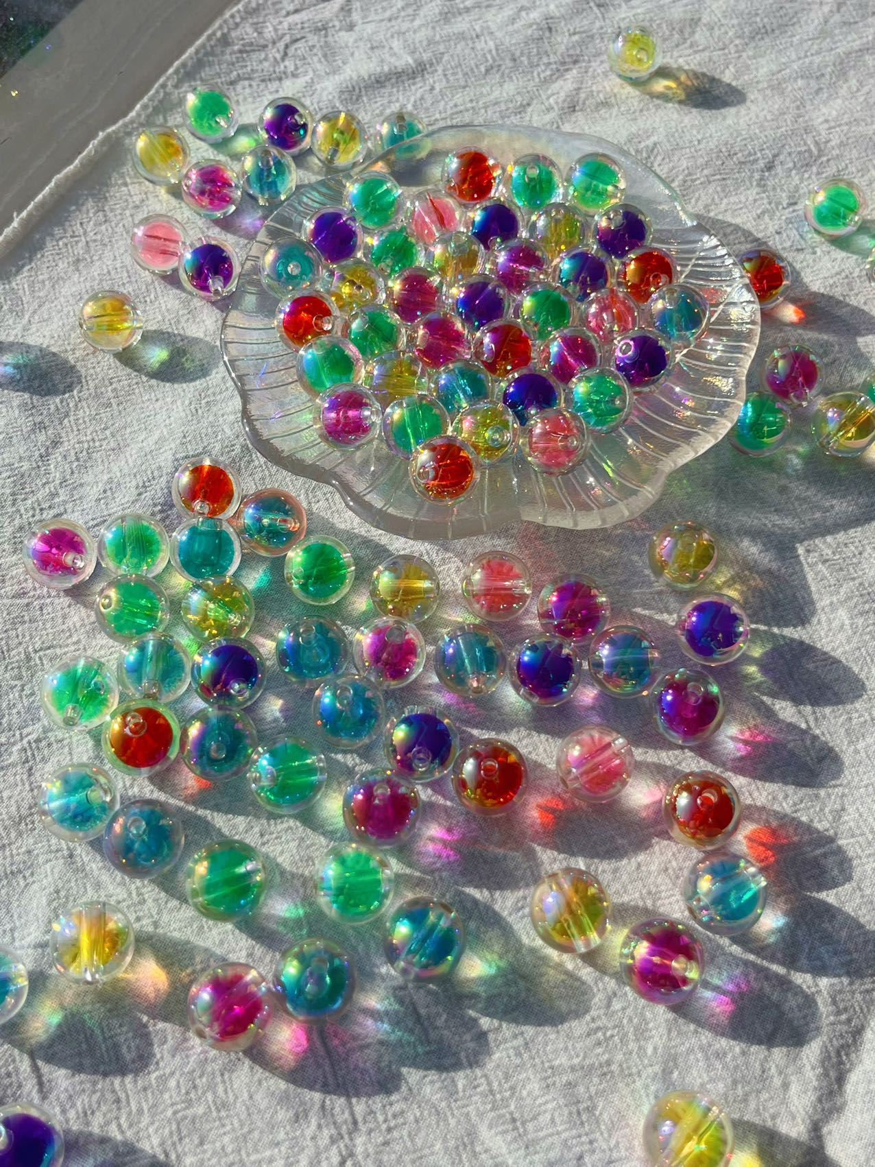 A+ brighten double layer jelly color beads